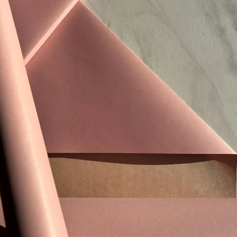 Matt Baby Pink Wrapping Paper, 100% Recycled & Recyclable, Eco Friendly Kraft Gift Wrap Rolled/Folded Sustainble Kraft Wrapping Paper