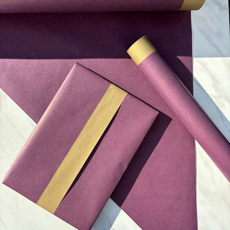 Forest Purple Christmas Eco Friendly Gift Wrapping Paper, 100% Recycled & Recyclable, Sustainable Kraft Wrapping Paper, Birthday Gift Wrap