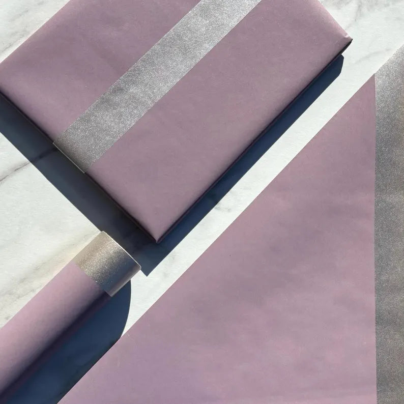 Pastel Purple Christmas Eco Friendly Gift Wrapping Paper, 100% Recycled & Recyclable, Sustainable Kraft Wrapping Paper, Birthday Gift Wrap