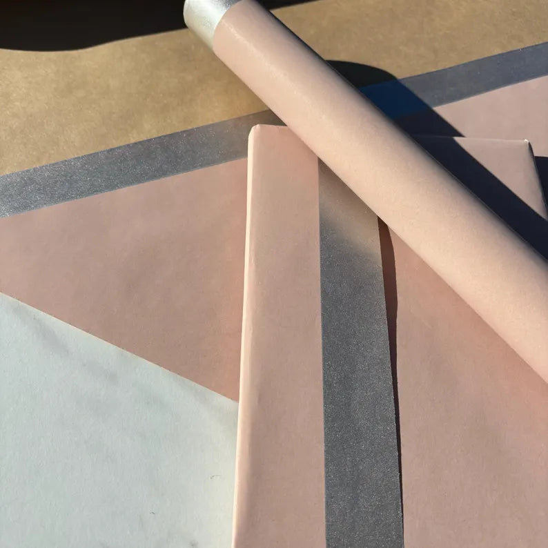 Pastel Pink Christmas Eco Friendly Gift Wrapping Paper, 100% Recycled & Recyclable, Sustainable Kraft Wrapping Paper, Birthday Gift Wrap