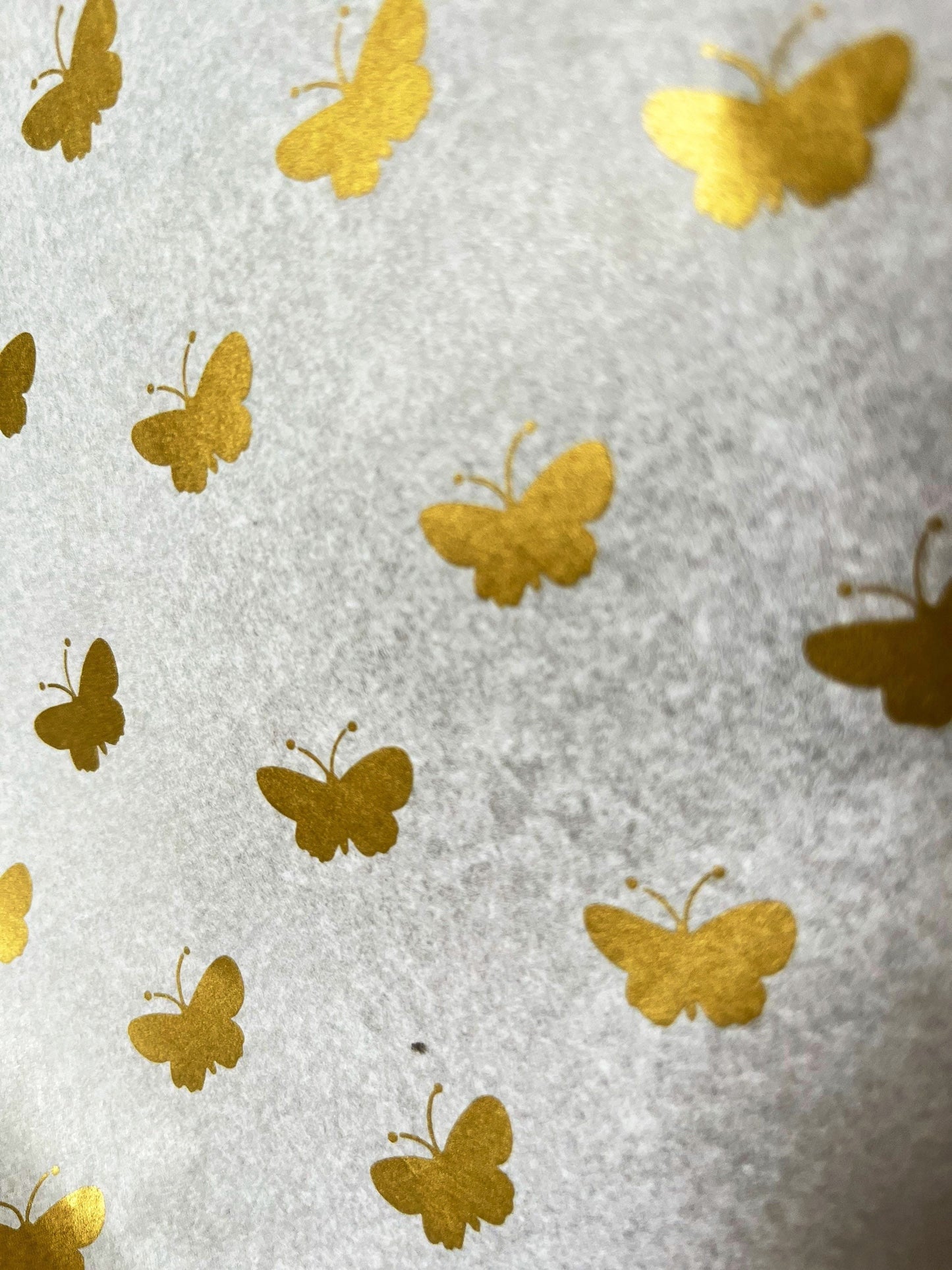 Tissue Paper Gold Butterfly White Luxury Thick 18GSM Sheets Eco Friendly Full Size 75cm x 50cm 1-10 Sheets Folded