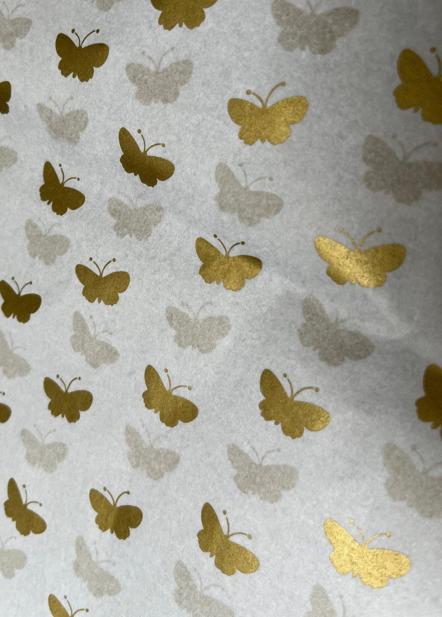 Tissue Paper Gold Butterfly White Luxury Thick 18GSM Sheets Eco Friendly Full Size 75cm x 50cm 1-10 Sheets Folded