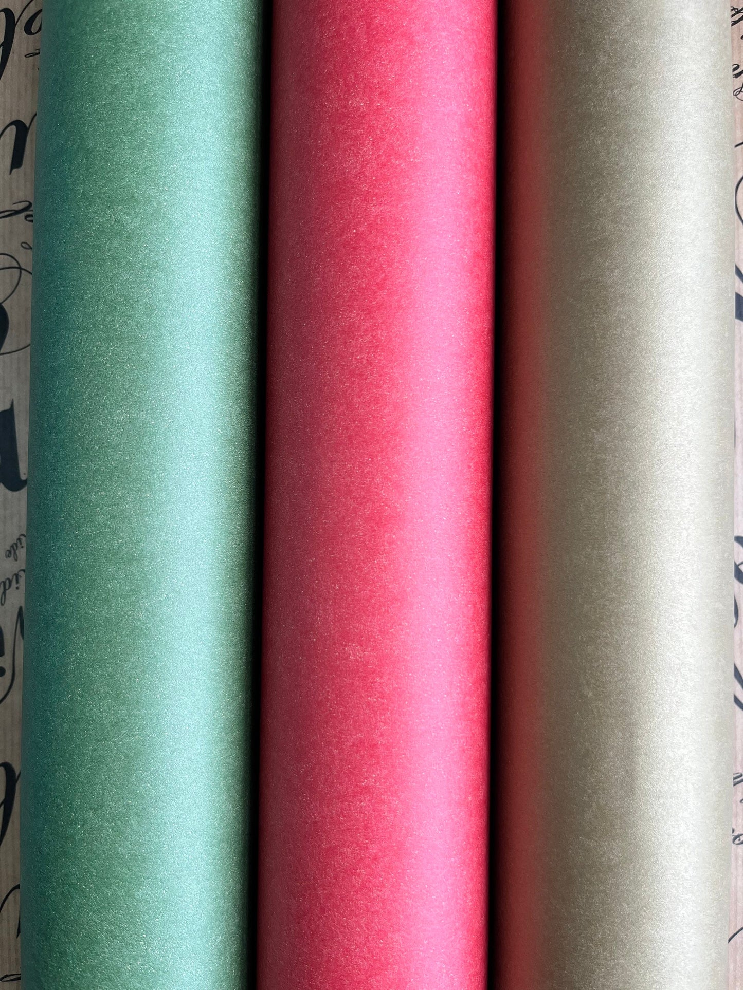 Wrapping Paper Christmas Gift Wrap Roll Green, Red, Gold Sustainable Eco Friendly Gift Wrapping Paper, 100% Recycled & Recyclable Kraft Pape