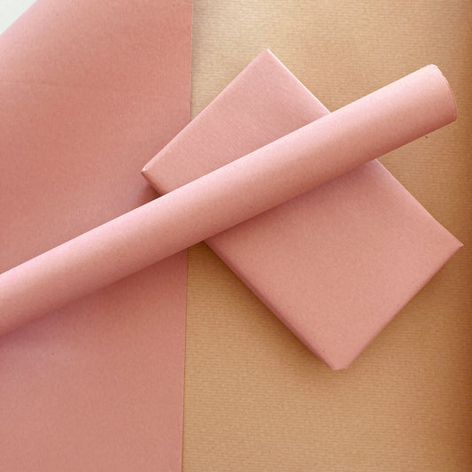 Wrapping Paper Baby Pink 50CM Wide Eco Friendly, 100% Recycled Kraft | Recyclable, Sustainable, Plastic Free Gift Wrap