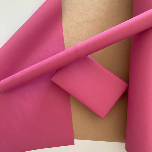 Wrapping Paper Hot Pink 50CM Wide Eco Friendly, 100% Recycled Kraft | Recyclable, Sustainable, Plastic Free Gift Wrap
