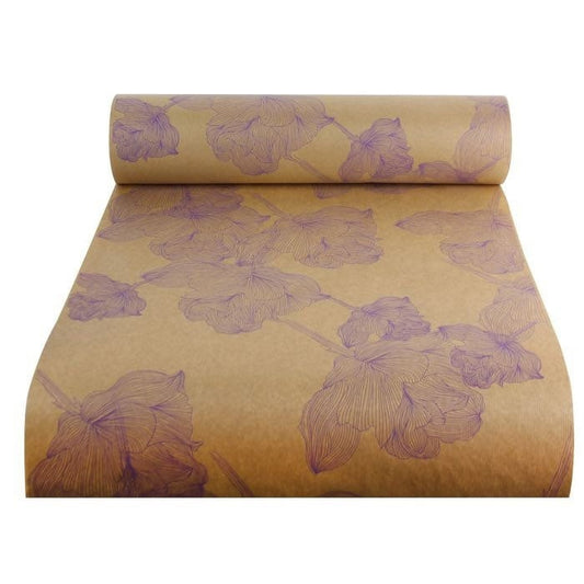Wrapping Paper Purple Lilac Floral 50CM Wide Eco Friendly, 100% Recycled Kraft | Recyclable, Sustainable, Plastic Free Gift Wrap