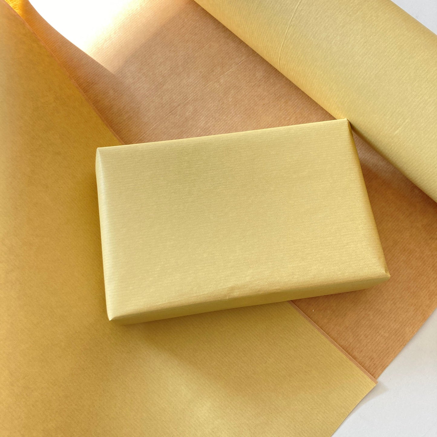 Wrapping Paper Lemon Yellow 50CM Wide Eco Friendly, 100% Recycled Kraft | Recyclable, Sustainable, Plastic Free Gift Wrap