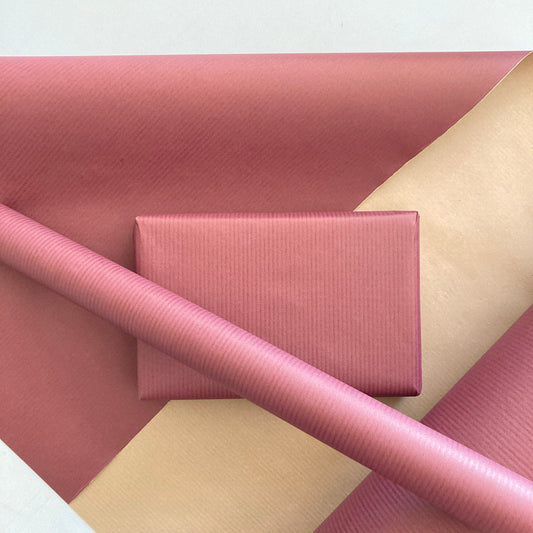 Wrapping Paper Burgundy 50CM Wide Eco Friendly, 100% Recycled Kraft | Recyclable, Sustainable, Plastic Free Gift Wrap