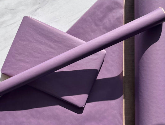 Wrapping Paper Lavender Purple lilac 50CM Wide Eco Friendly, 100% Recycled Kraft | Recyclable, Sustainable, Plastic Free Gift Wrap