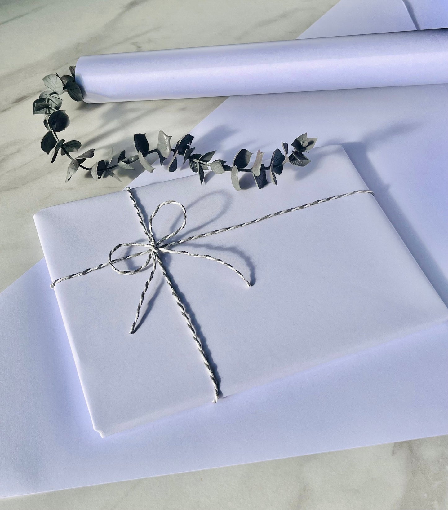 Wrapping Paper Pure White 50CM Wide Eco Friendly, 100% Recycled Kraft | Recyclable, Sustainable, Plastic Free Gift Wrap