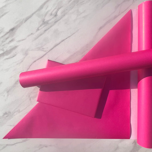 Wrapping Paper Neon Pink Lined 50CM Wide Eco Friendly, 100% Recycled Kraft | Recyclable, Sustainable, Plastic Free Gift Wrap