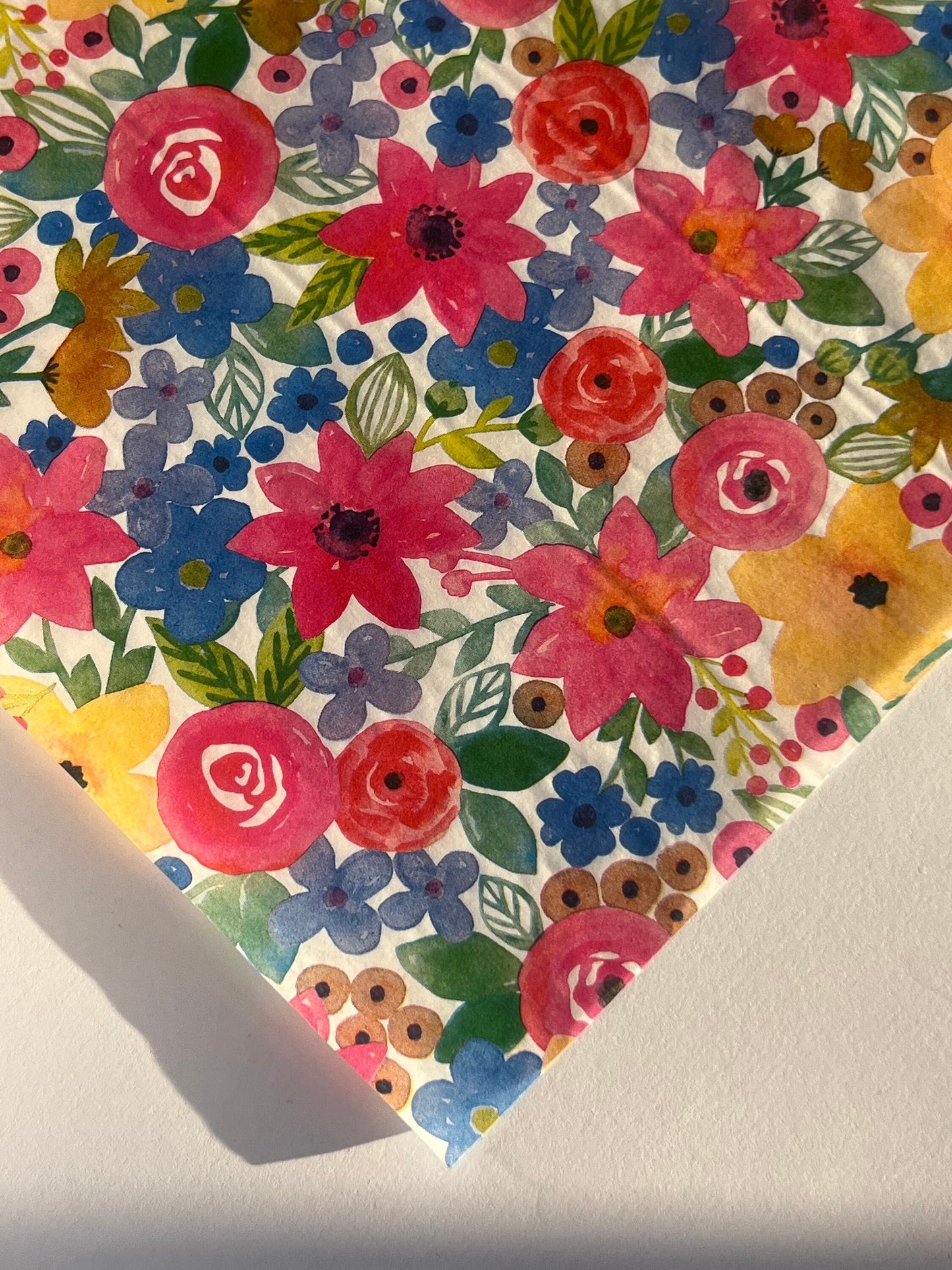 Tissue Paper Bright Floral Print Luxury Thick 18GSM Sheets Eco Friendly Full Size 75cm x 50cm 1-10 Sheets Folded