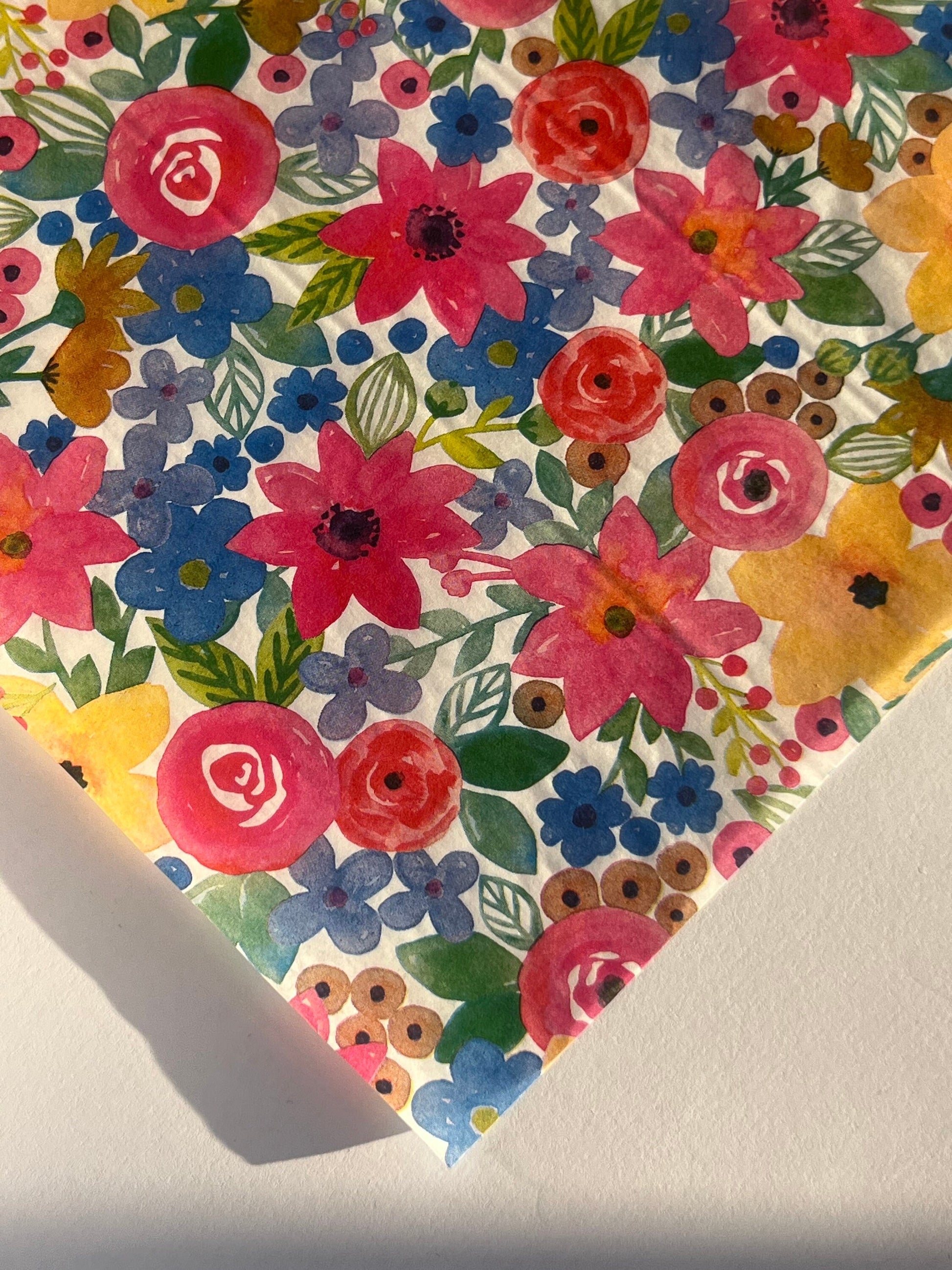Tissue Paper Bright Floral Print Luxury Thick 18GSM Sheets Eco Friendly Full Size 75cm x 50cm 1-10 Sheets Folded
