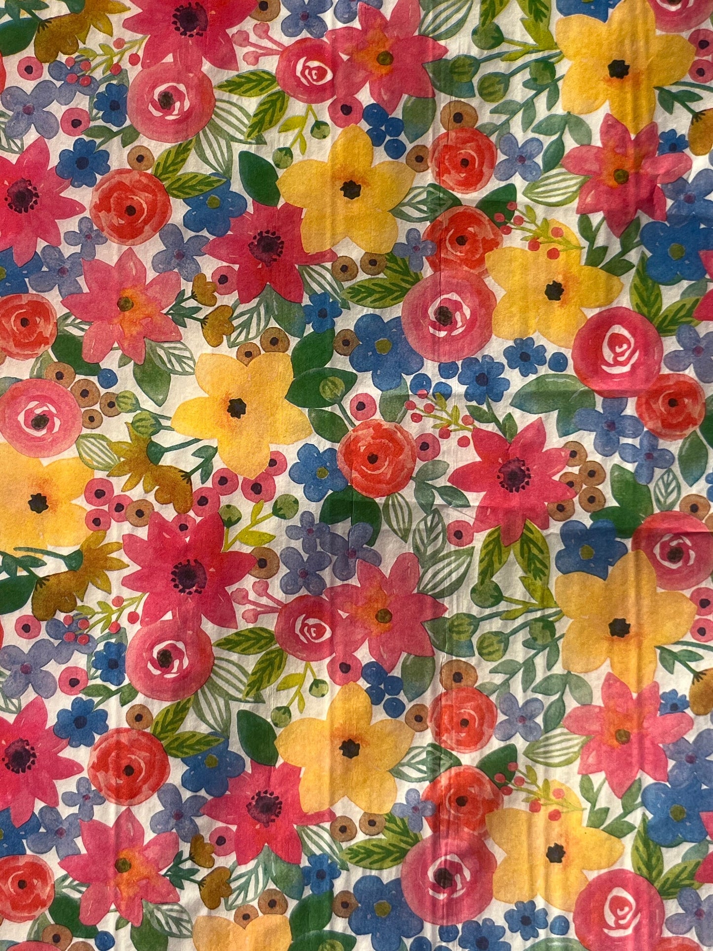 Tissue Paper Bright Floral Print Luxury Thick 18GSM Sheets Eco Friendly Full Size 75cm x 50cm 1-10 Sheets Folded