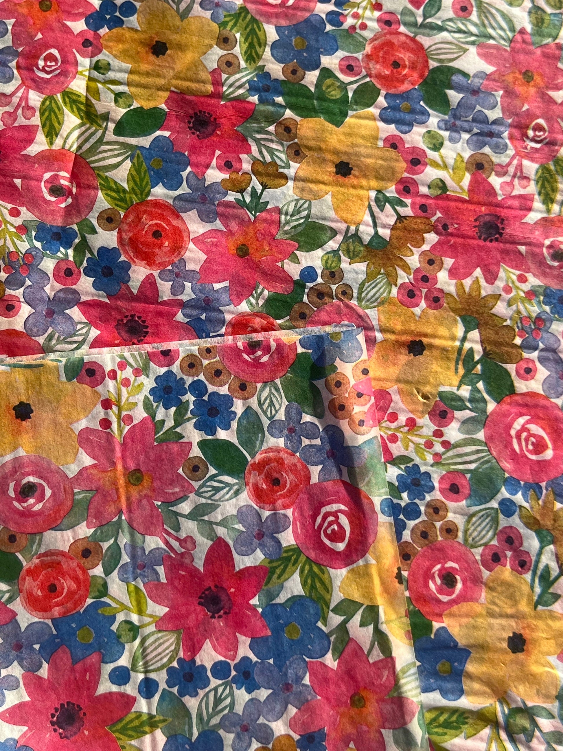 Tissue Paper Bright Floral Print Luxury Thick 18GSM Sheets Eco Friendly Full Size 75cm x 50cm 1-10 Sheets Folded