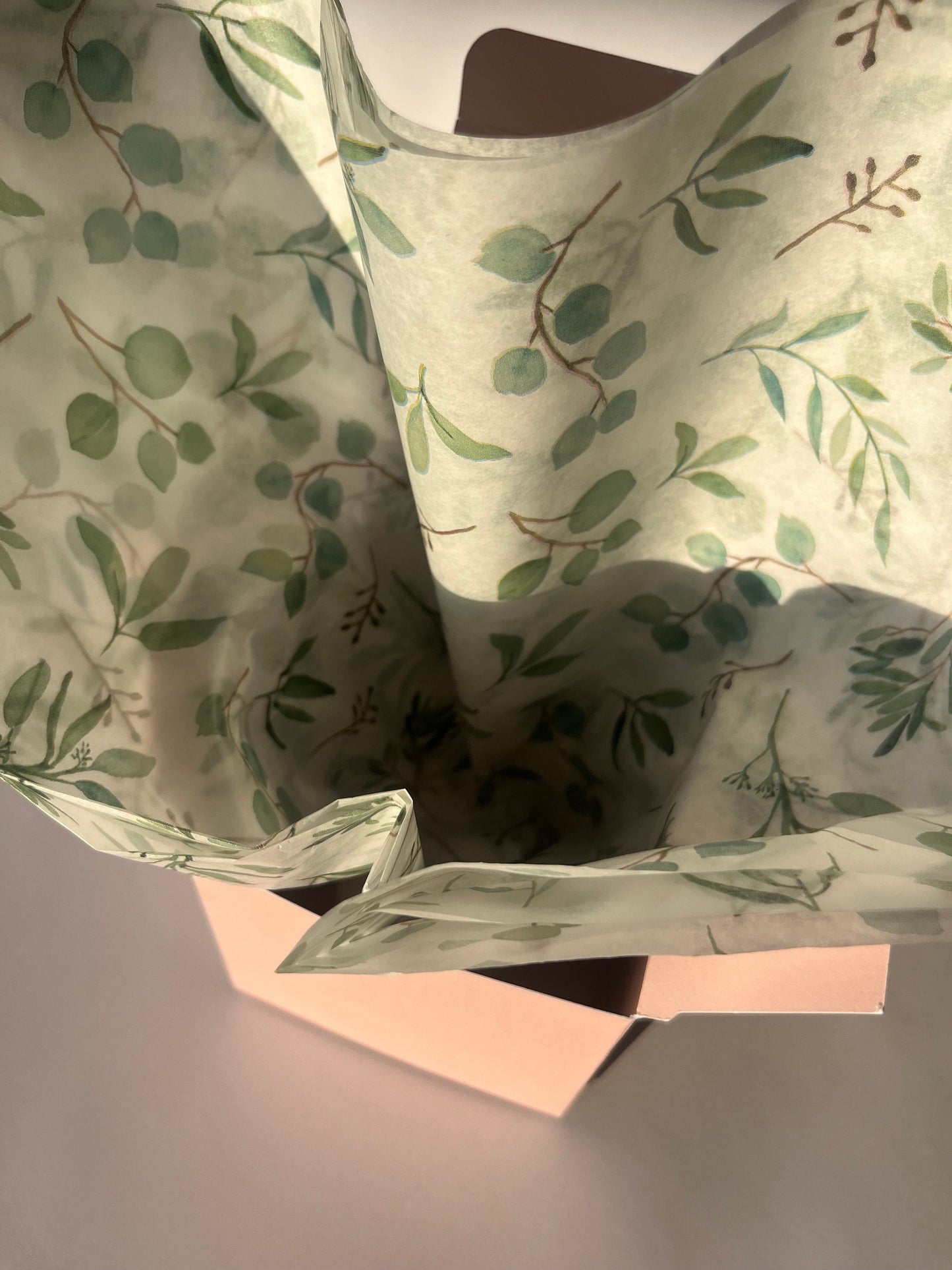 Tissue Paper Eucalyptus Botanical Print Luxury Thick 18GSM Sheets Eco Friendly Full Size 75cm x 50cm 1-10 Sheets Folded