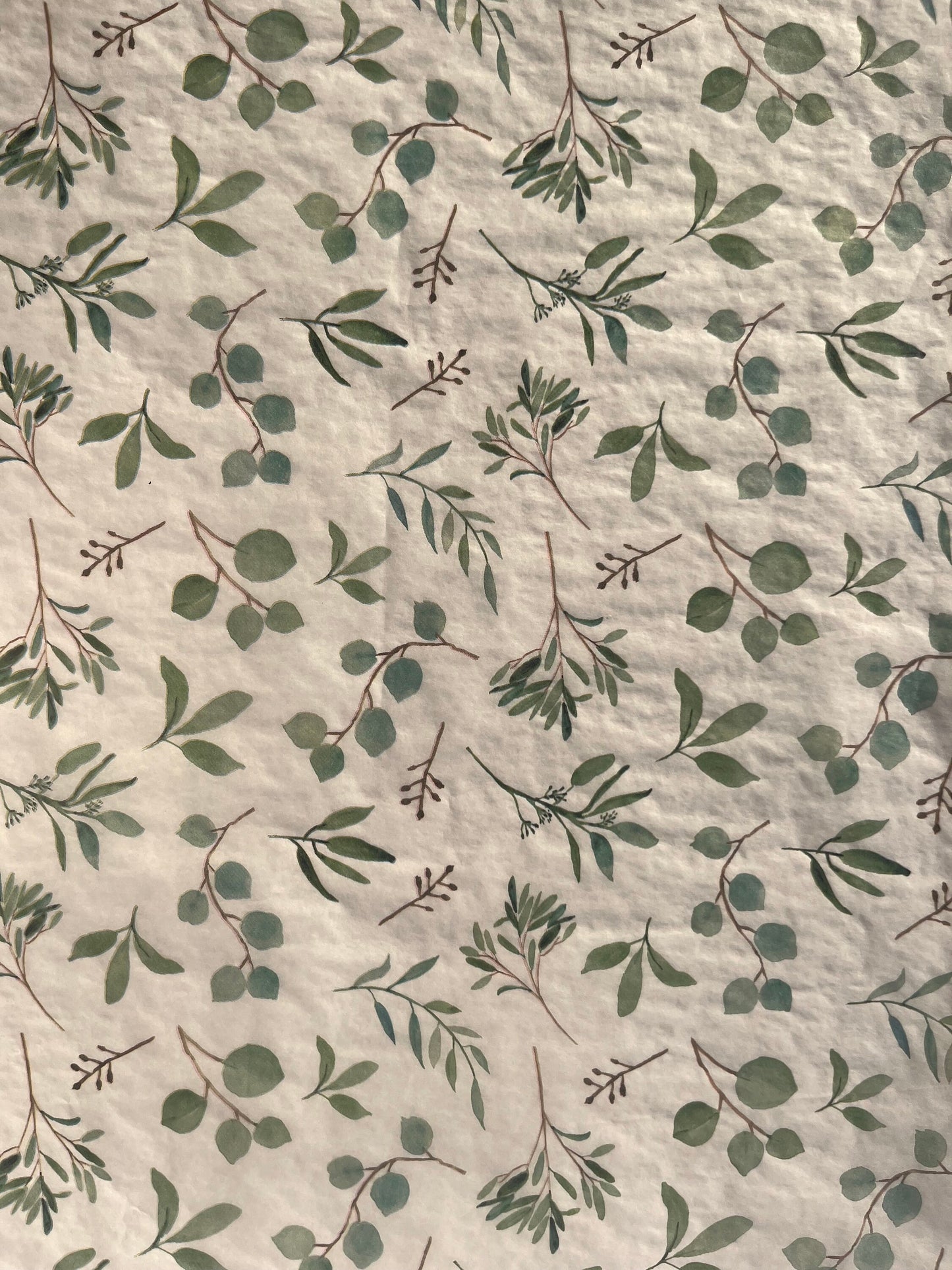 Tissue Paper Eucalyptus Botanical Print Luxury Thick 18GSM Sheets Eco Friendly Full Size 75cm x 50cm 1-10 Sheets Folded