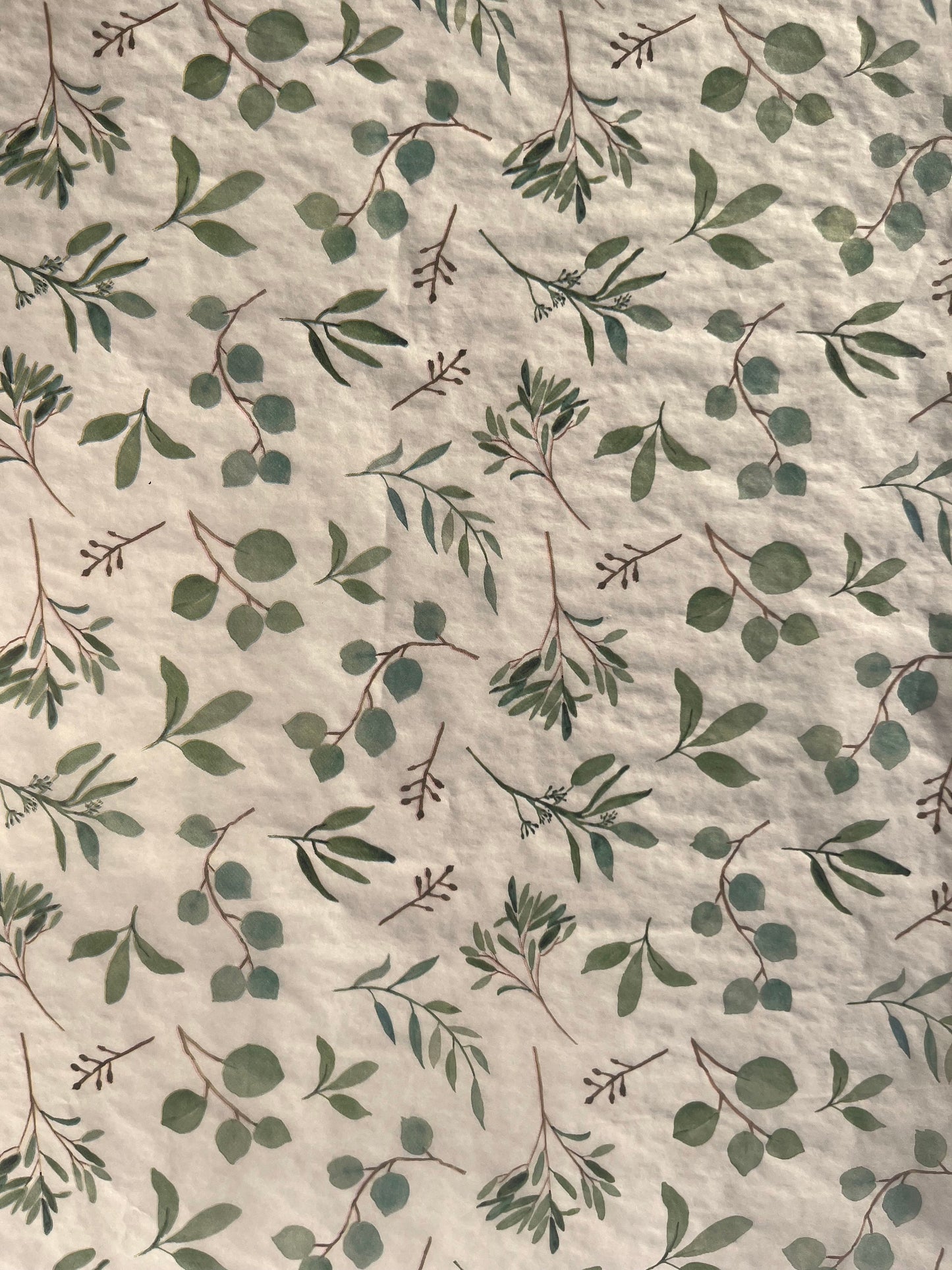Tissue Paper Eucalyptus Botanical Print Luxury Thick 18GSM Sheets Eco Friendly Full Size 75cm x 50cm 1-10 Sheets Folded