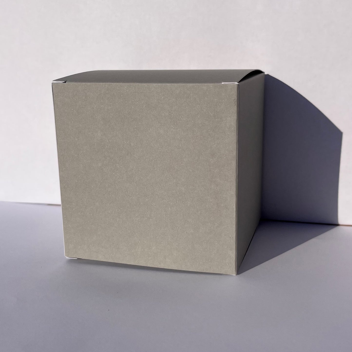 Oatmeal Grey Kraft Coloured Flat Pack Gift Candle Boxes 10x10x10 cm, Advent Calendar, Recycled and recyclable.