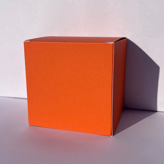 Orange Kraft Coloured Flat Pack Gift Candle Boxes 10x10x10 cm, Advent Calendar, Recycled and recyclable.