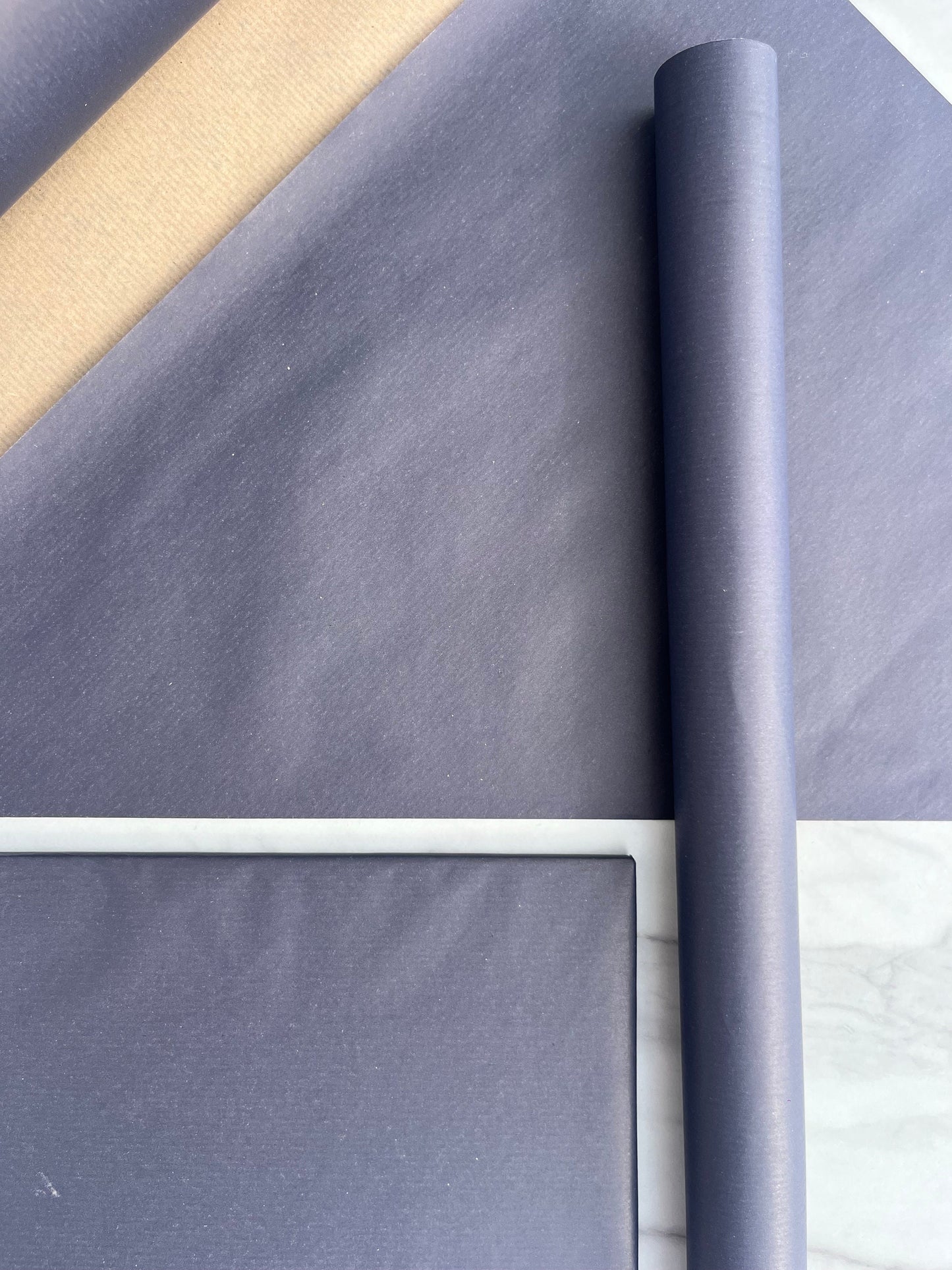 Wrapping Paper Navy Blue 50CM Wide Eco Friendly, 100% Recycled Kraft | Recyclable, Sustainable, Plastic Free Gift Wrap
