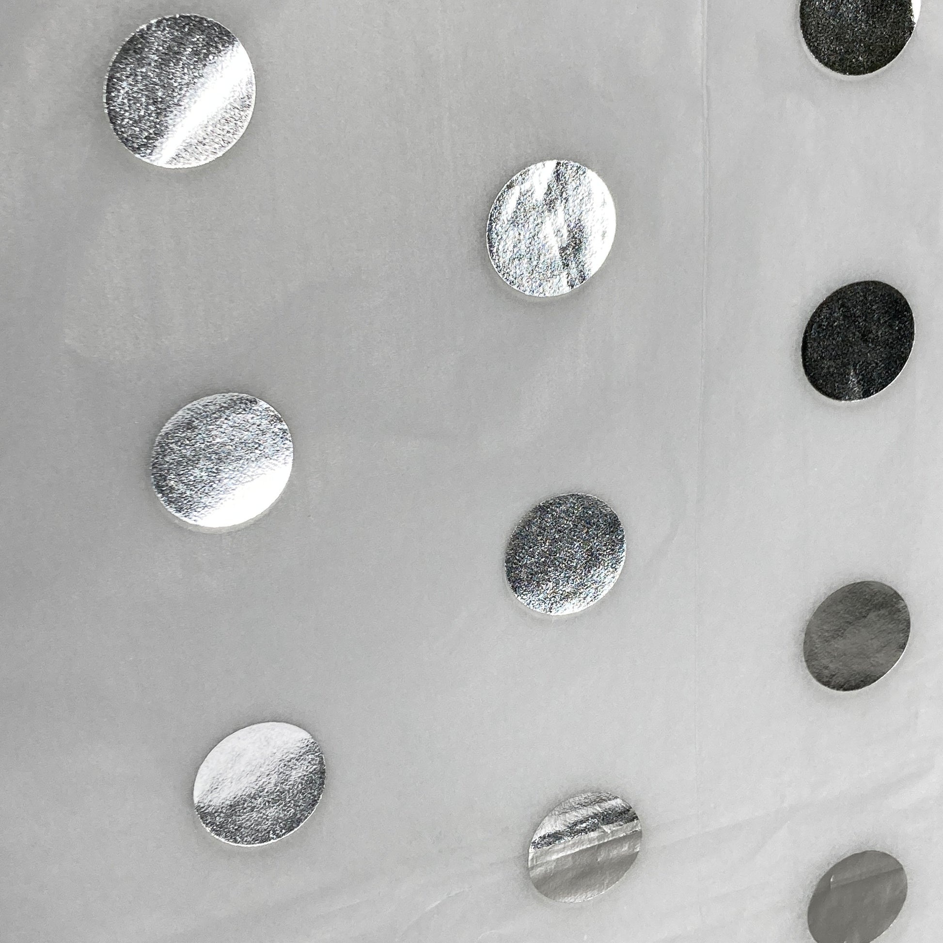 Tissue Paper Silver Foil Polka Dot Luxury Thick 18GSM Sheets Eco Friendly Full Size 75cm x 50cm 1-10 Sheets Folded