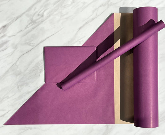 Wrapping Paper Purple Berry 50CM Wide Eco Friendly, 100% Recycled Kraft | Recyclable, Sustainable, Plastic Free Gift Wrap