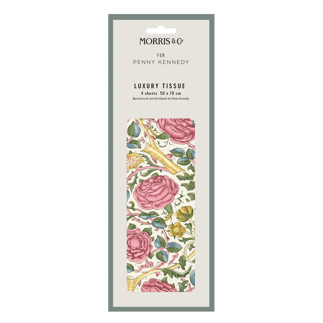 Tissue Paper Morris & Co Rose Spring Green Tissue Wrapping Paper 4 sheets 50 x 70 cm