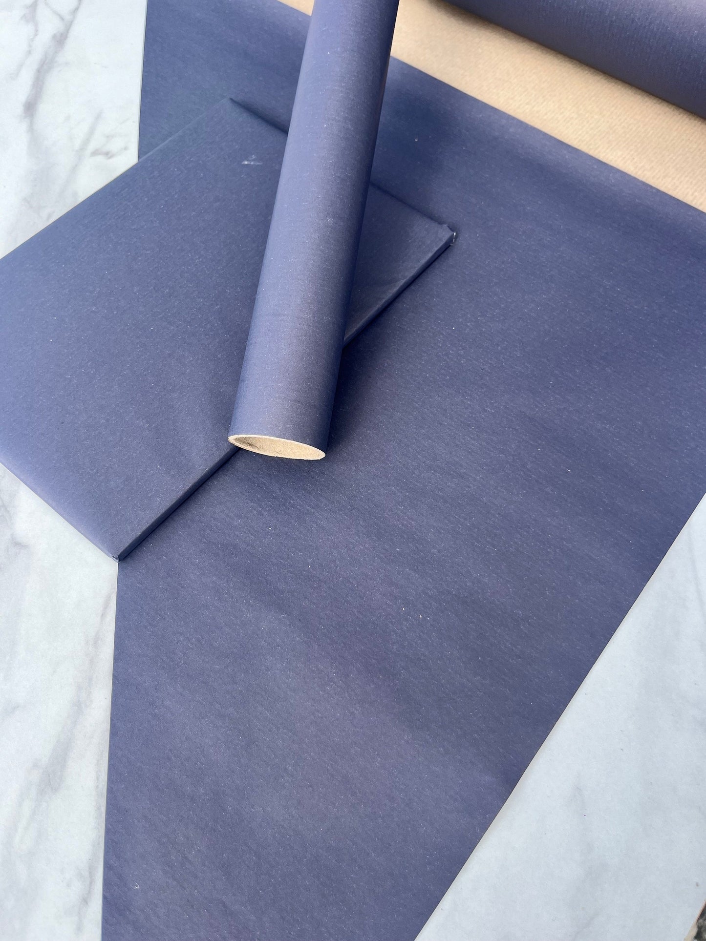 Wrapping Paper Navy Blue 50CM Wide Eco Friendly, 100% Recycled Kraft | Recyclable, Sustainable, Plastic Free Gift Wrap