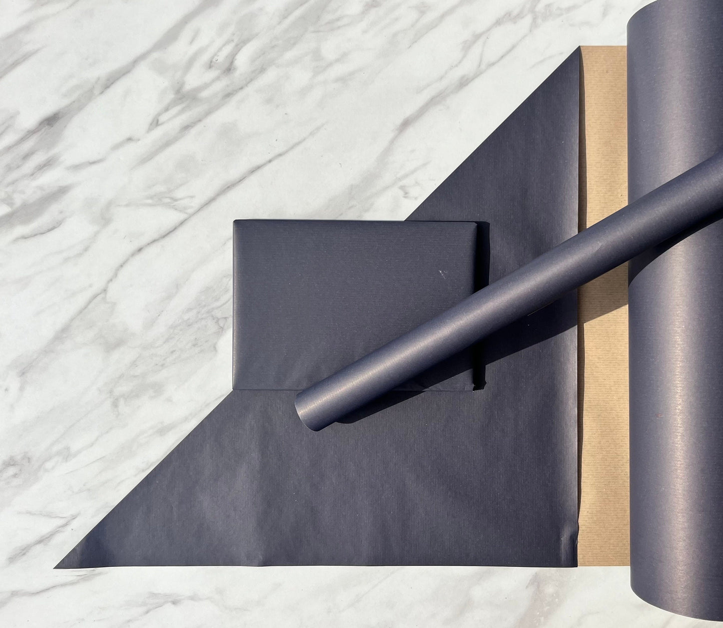 Wrapping Paper Navy Blue 50CM Wide Eco Friendly, 100% Recycled Kraft | Recyclable, Sustainable, Plastic Free Gift Wrap