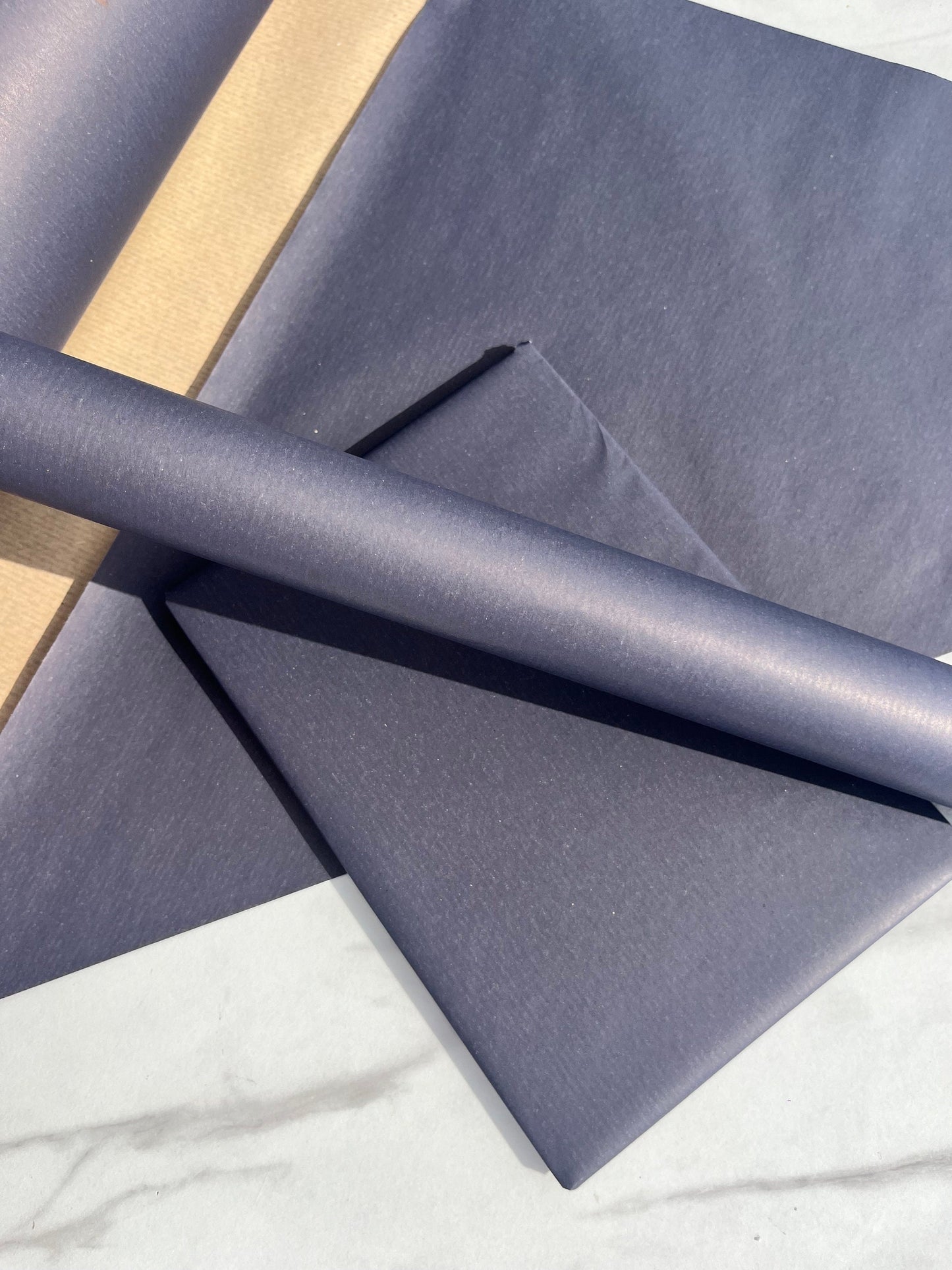 Wrapping Paper Navy Blue 50CM Wide Eco Friendly, 100% Recycled Kraft | Recyclable, Sustainable, Plastic Free Gift Wrap