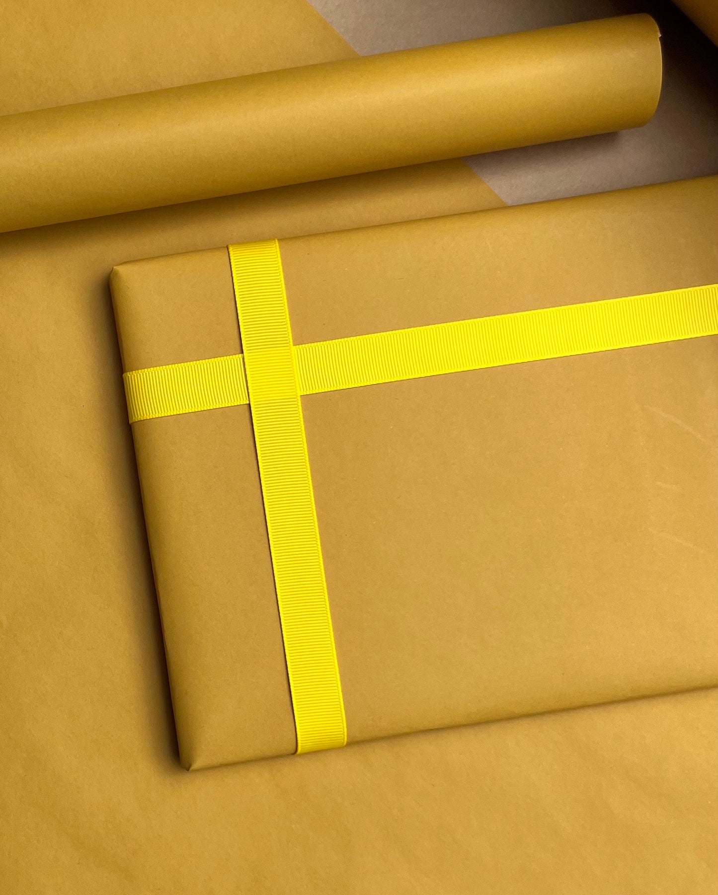 Meaningful Earth Honeycomb Yellow Grosgrain Ribbon 15mm width, Matching Hat Boxes and Wrapping Paper, Birthday Bows Decoration