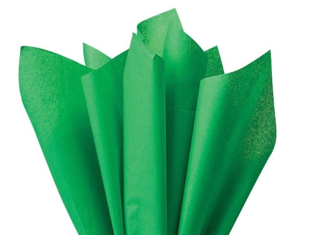 Tissue Paper Mid Green 5 or 10 Pack Luxury Thick 18GSM Sheets Eco Friendly Full Size 75cm x 50cm 5 or 10 Sheets Folded