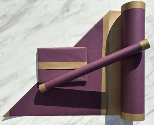 Wrapping Paper Forest Purple 50CM Wide Eco Friendly, 100% Recycled Kraft | Recyclable, Sustainable, Plastic Free Gift Wrap