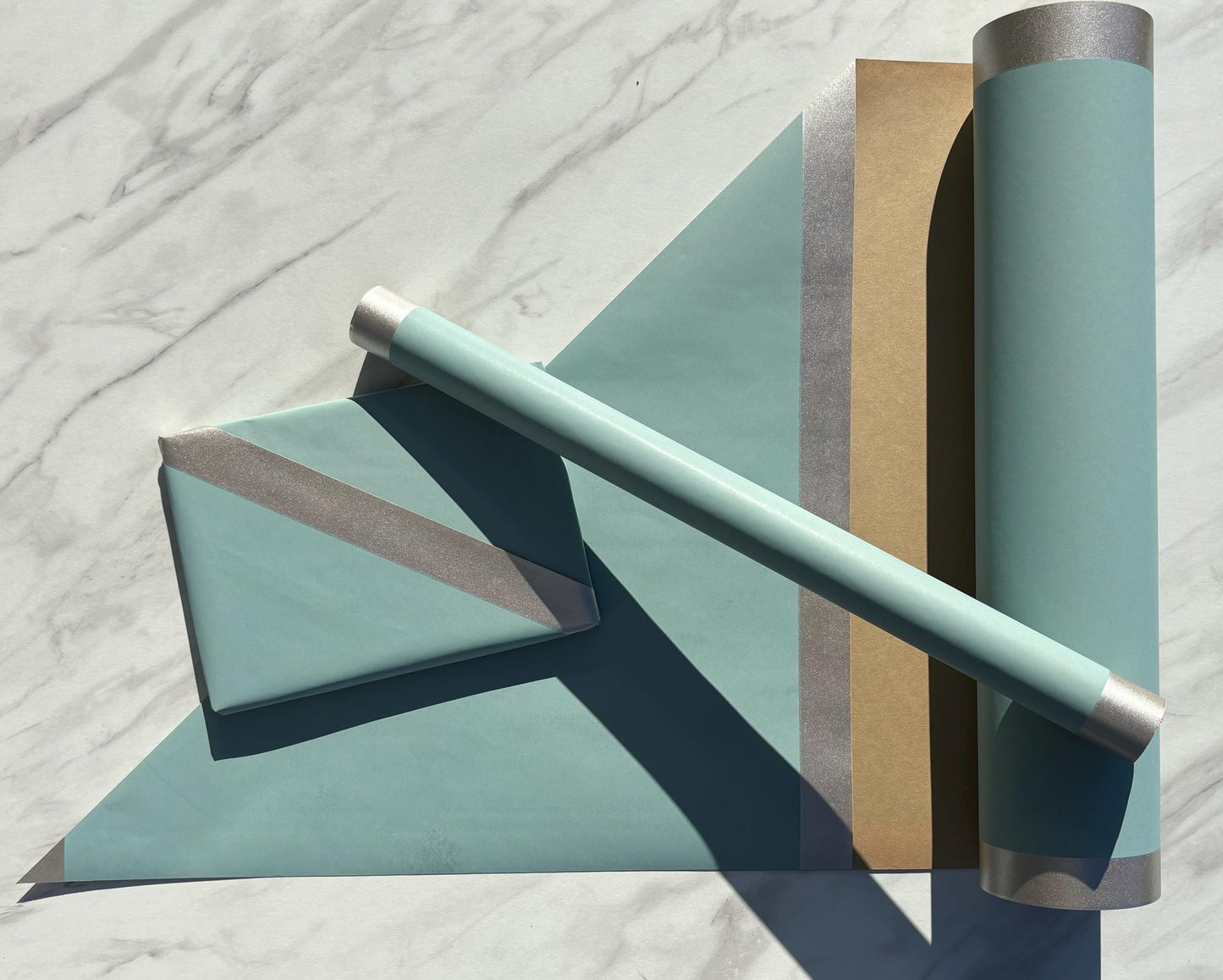 Wrapping Paper Pastel Blue 50CM Wide Eco Friendly, 100% Recycled Kraft | Recyclable, Sustainable, Plastic Free Gift Wrap