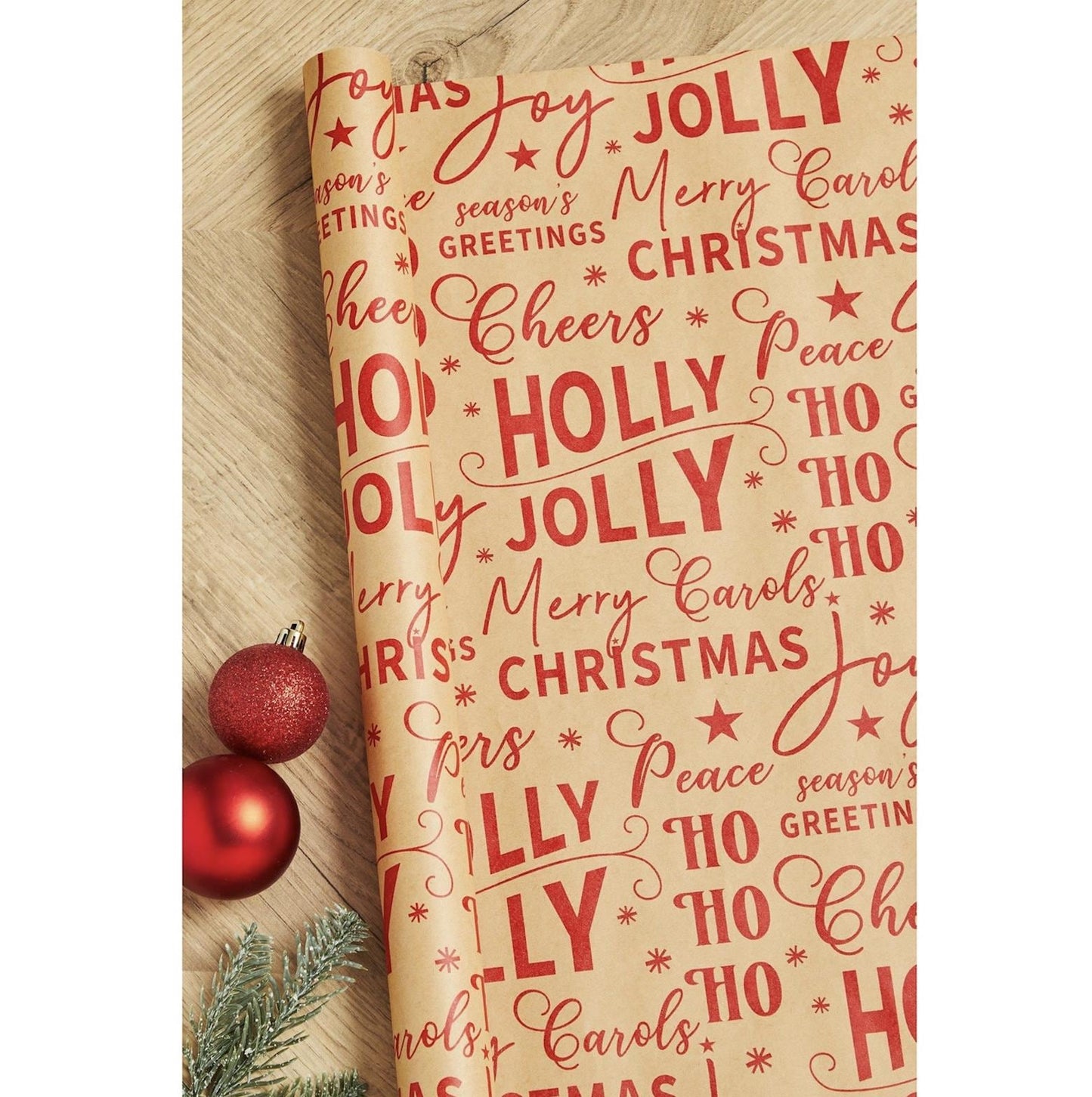 5 Metres Luxury Christmas Eco Friendly Kraft Gift Wrapping Paper, 100% Recycled & Recyclable Delivered In Eco Friendly Packaging.