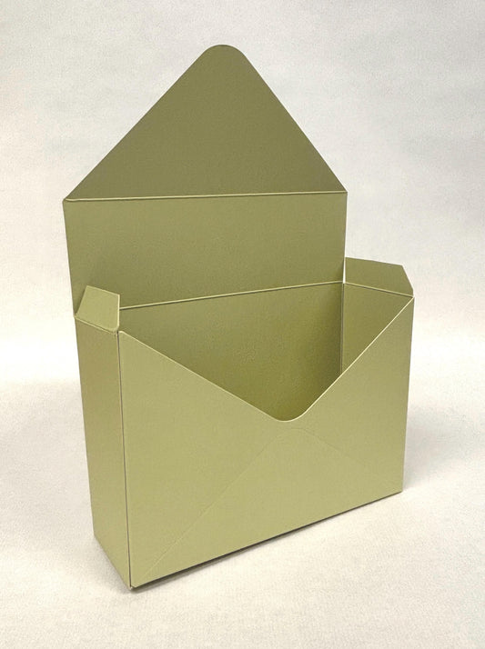 Sage Green Envelope Flower Box, Storage Box, Floral Display, Gift Hamper, Birthday, Valentines, Wedding.