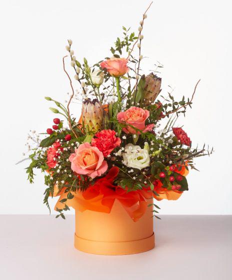 Hat Boxes Set Of 3 Round Storage Boxes, Peach, Designer Flower Pot, Eco Friendly,