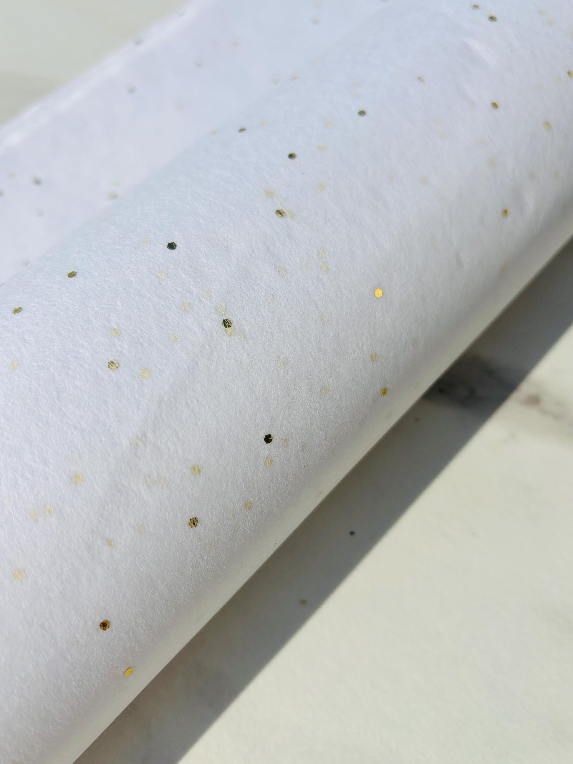 Tissue Paper Gold Shiny Gemstones On white Print Eco Friendly, 100% Recycled & Recyclable, Luxury Printed Tissue Paper