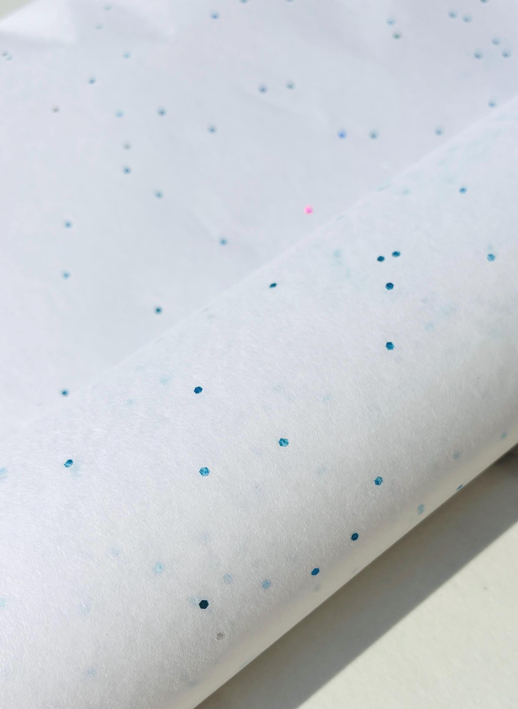 Tissue Paper Blue Topaz Gemstones On White Print Eco Friendly, 100% Recycled & Recyclable, Luxury  Printed Tissue Paper