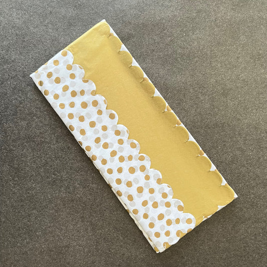Tissue Paper Gold Polka Dot On White Sheets-Perfect for Birthdays-Mother's Day-Easter-New Born Gift Wrap-Luxury Tissue Paper Sheets.