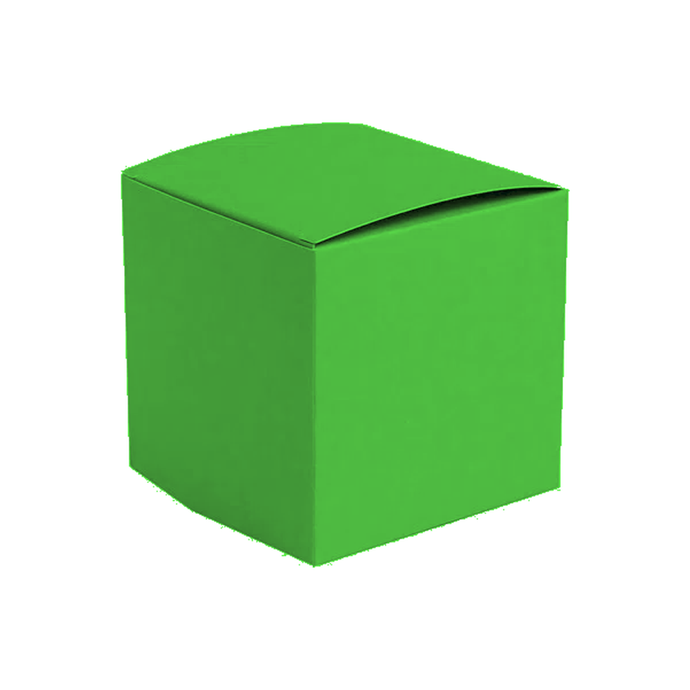 Bright Green kraft gift box, 10cm x 10cm x 10cm