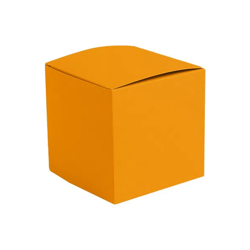 Bright Yellow kraft gift box, 10cm x 10cm x 10cm