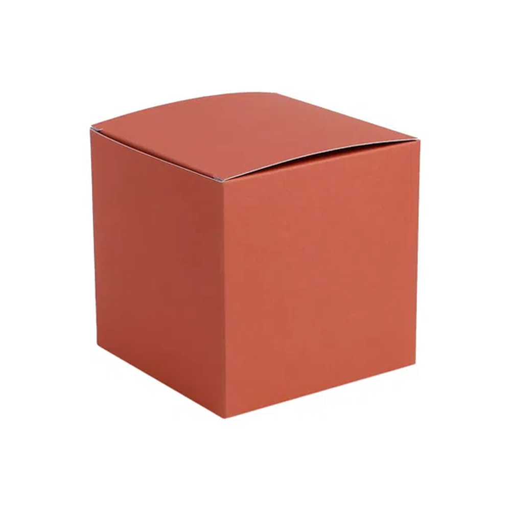 Burnt Sienna Orange kraft gift box, 10cm x 10cm x 10cm