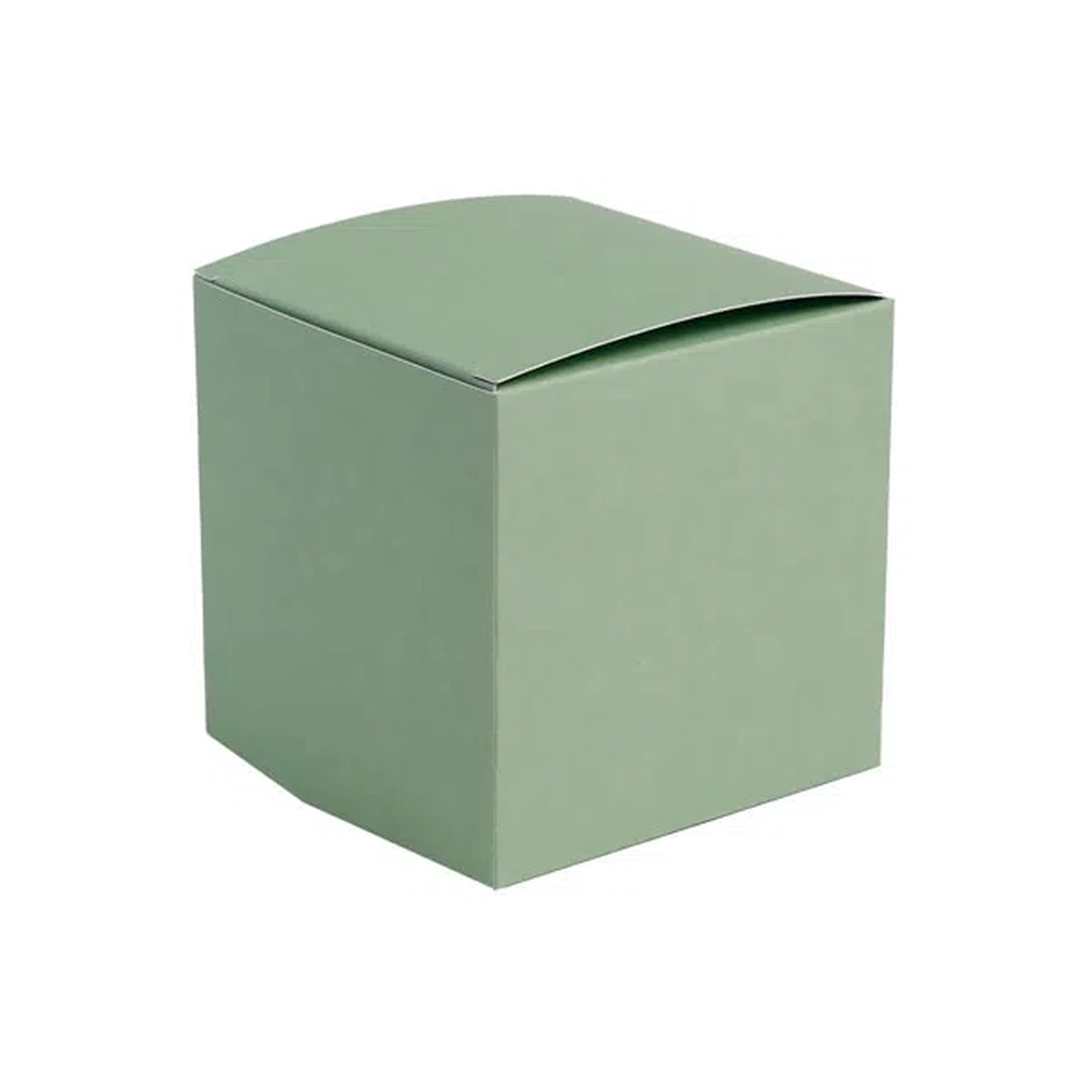 Smokey Green kraft gift box, 10cm x 10cm x 10cm