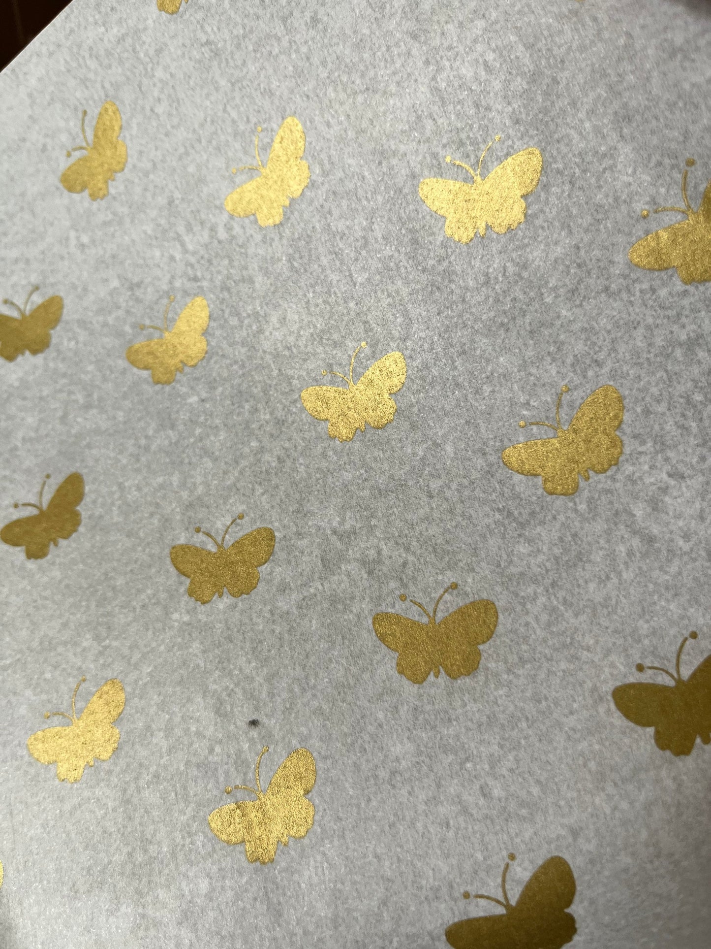 Gold Butterfly White Birthday, Mother's Day, Anniversary, Wedding Tissue Paper Sheets 75x50 cm