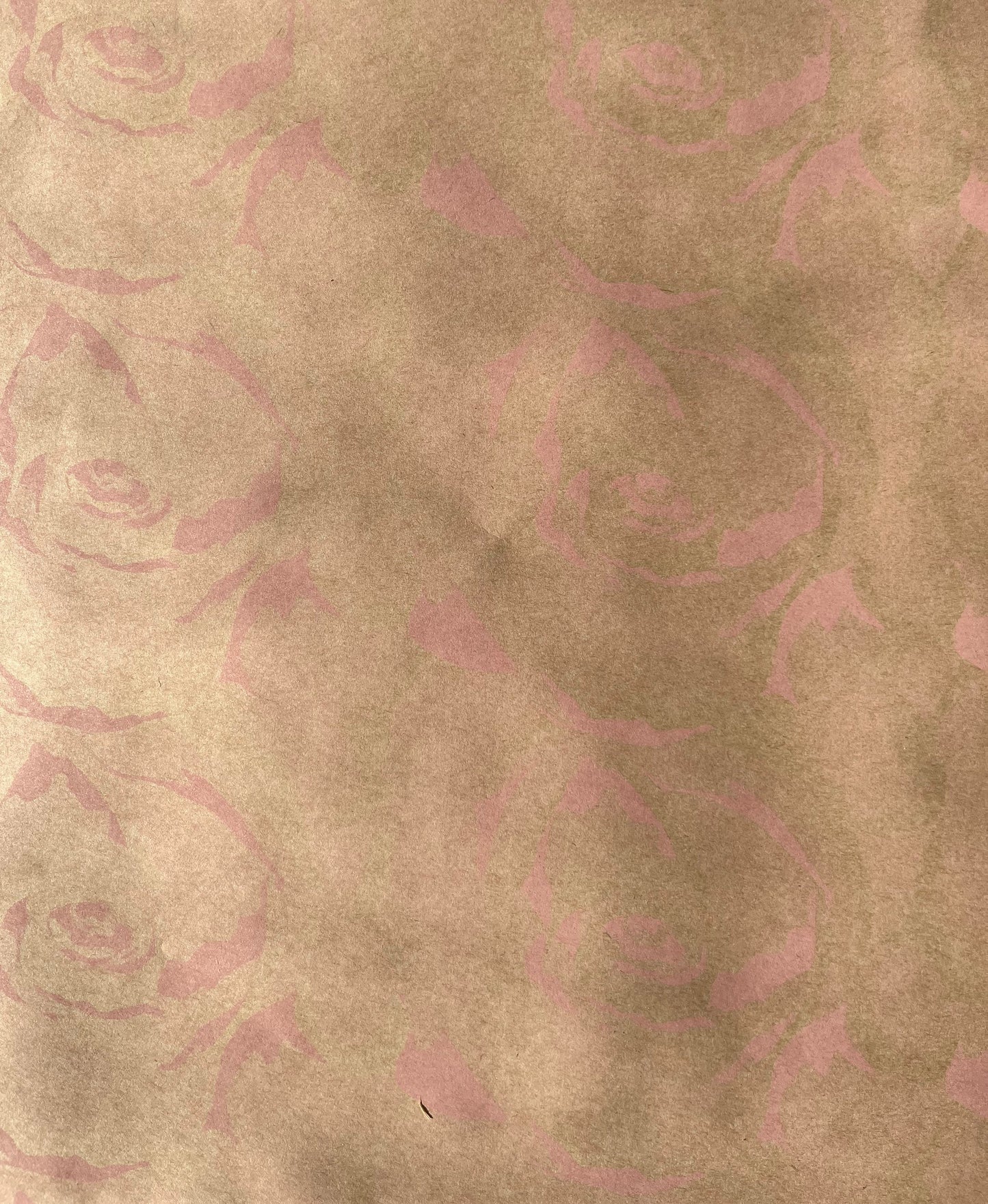 Wrapping Paper Baby Pink Rose 50CM Wide Eco Friendly, 100% Recycled Kraft | Recyclable, Sustainable, Plastic Free Gift Wrap