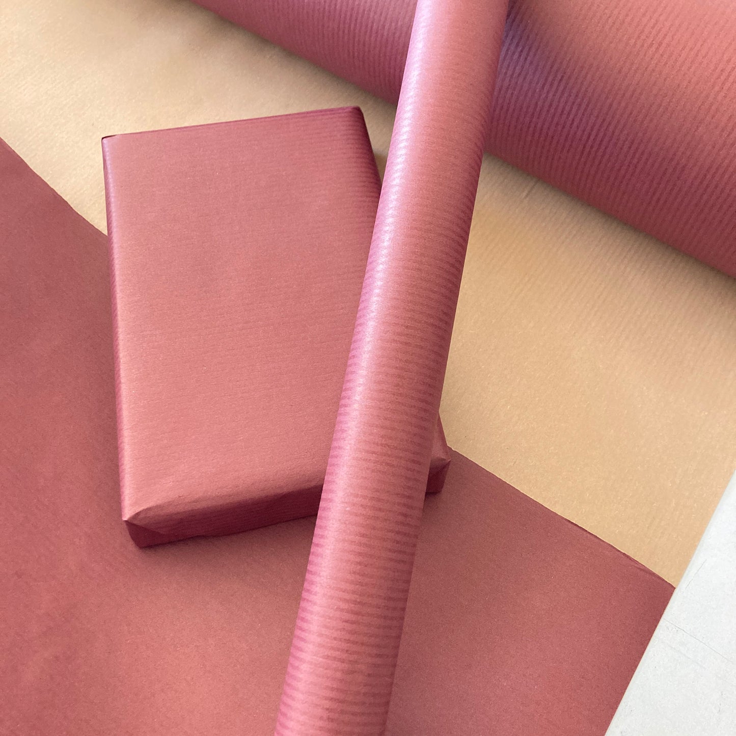Wrapping Paper Burgundy 50CM Wide Eco Friendly, 100% Recycled Kraft | Recyclable, Sustainable, Plastic Free Gift Wrap