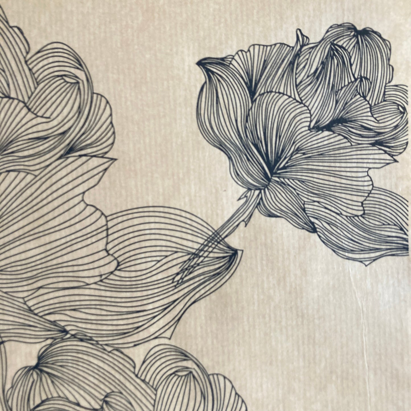 Wrapping Paper Black Floral Print 50CM Wide Eco Friendly, 100% Recycled Kraft | Recyclable, Sustainable, Plastic Free Gift Wrap