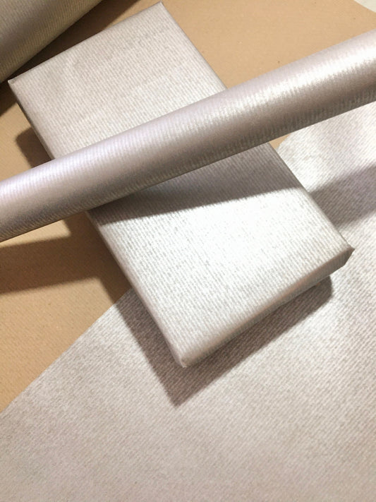 Silver Eco Friendly Gift Wrapping Paper, 100% Recycled & Recyclable, Kraft Wrapping Paper, Birthday Wrapping Paper, Valentines Gift Wrap